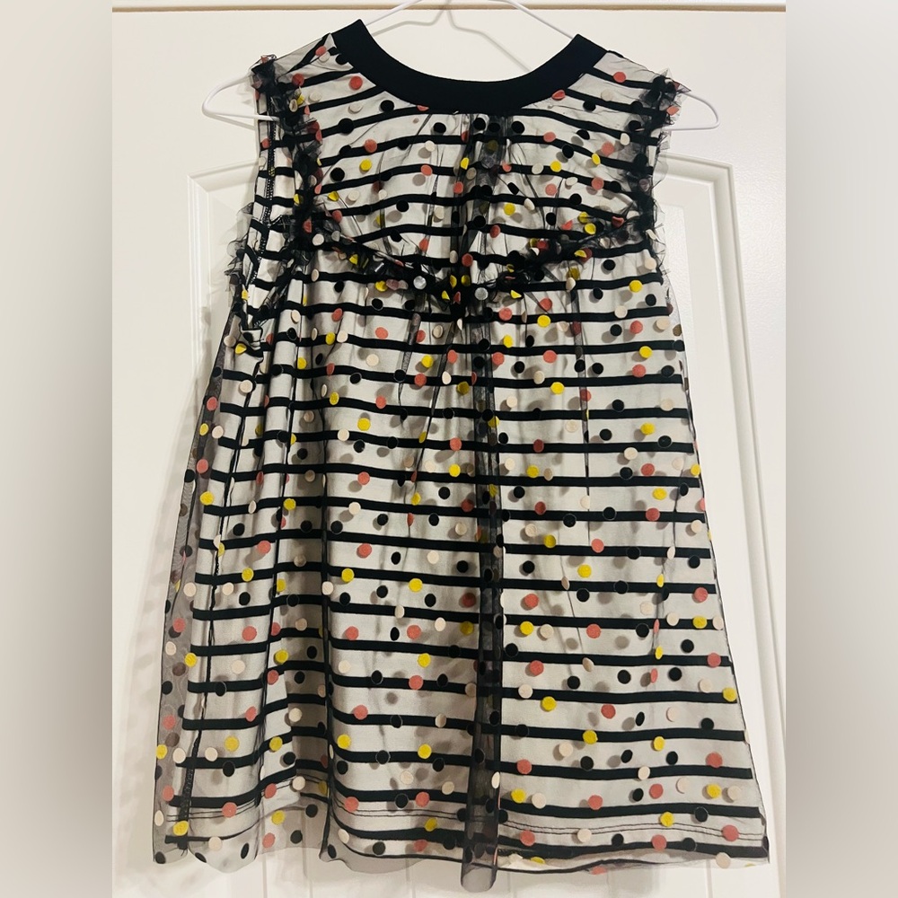 Black polka dot top. Anthropology. Size Small. Maeve